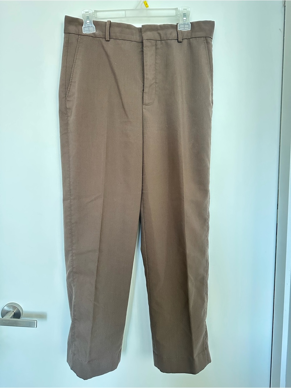 Zara Brown Straight Leg Trousers Size Large